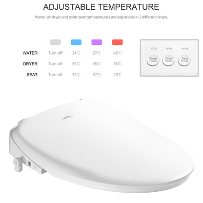 Electronic Bidet Toilet Seat, Instantaneous Water Heating, Heated Seat, Elongated - LIVINGbasics®