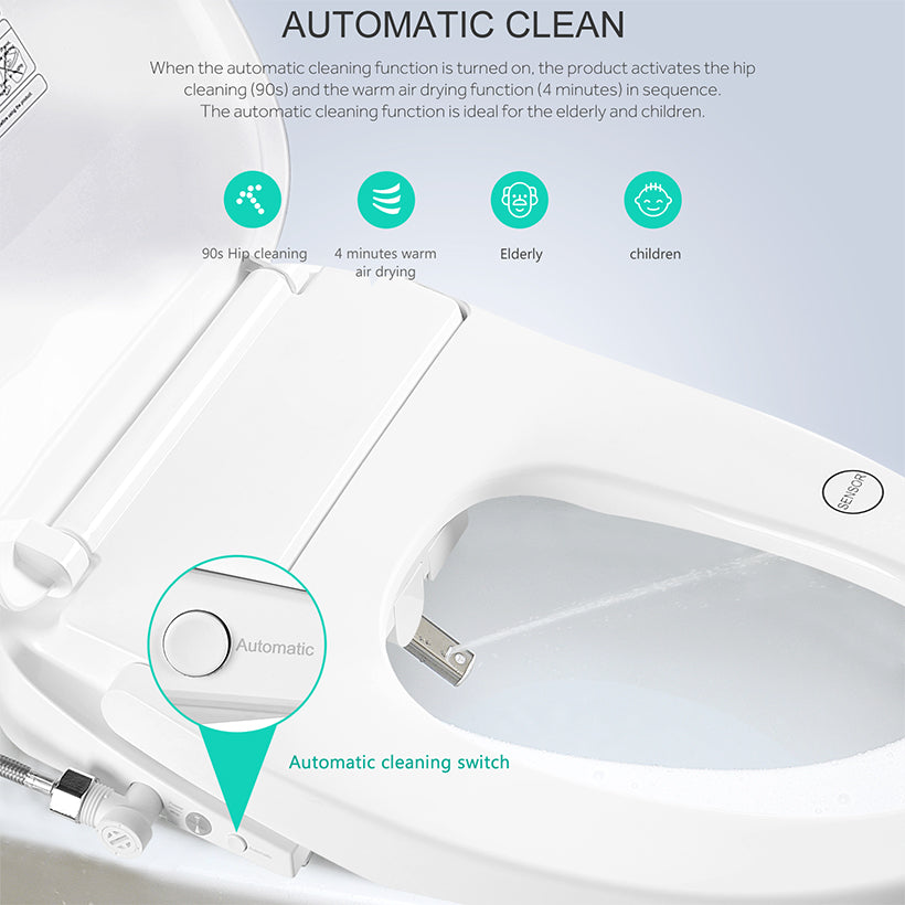 Electronic Bidet Toilet Seat, Instantaneous Water Heating, Heated Seat, Elongated - LIVINGbasics®