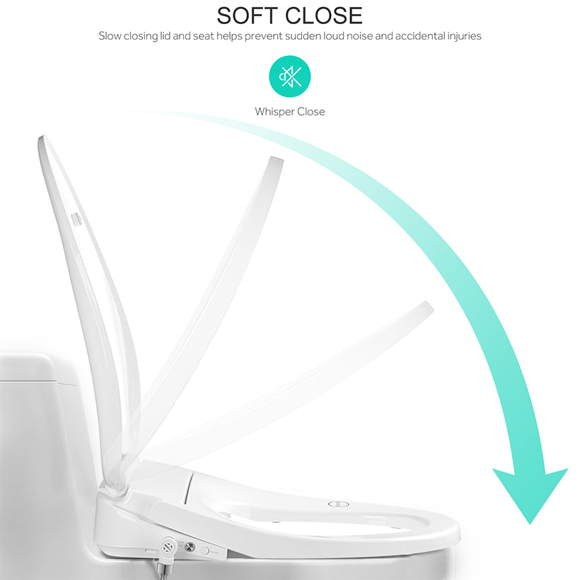 Electronic Bidet Toilet Seat, Instantaneous Water Heating, Heated Seat, Elongated - LIVINGbasics®