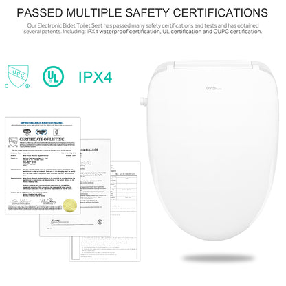 Electronic Bidet Toilet Seat, Instantaneous Water Heating, Heated Seat, Elongated - LIVINGbasics®