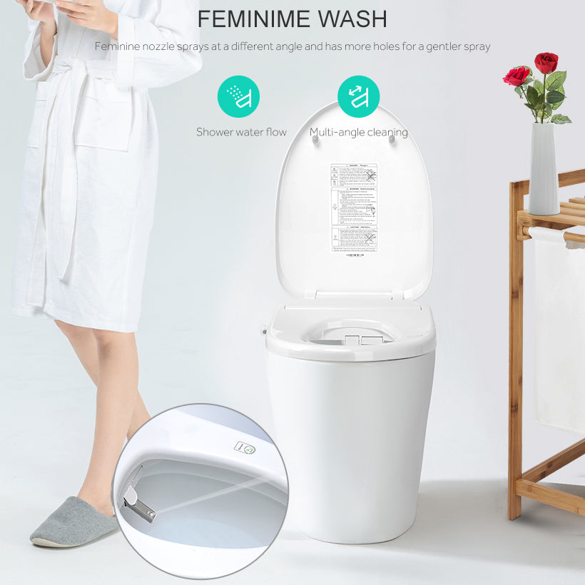 Electronic Bidet Toilet Seat, Instantaneous Water Heating, Heated Seat, Elongated - LIVINGbasics®
