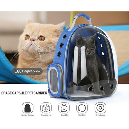 Pet Backpack Breathable Holes Pet Travel Carrier Backpack For Cats And Small Dogs - Only Blue Color