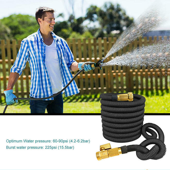 Strongest Expandable Garden Hose With Solid Brass Connector, Expand Up To 25FT, Black - Yardlab™