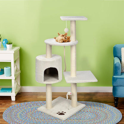 Cat Tree 44" Stability Scratching Multi Level Activity Center Kitty Condo Furniture - LIVINGbasics®