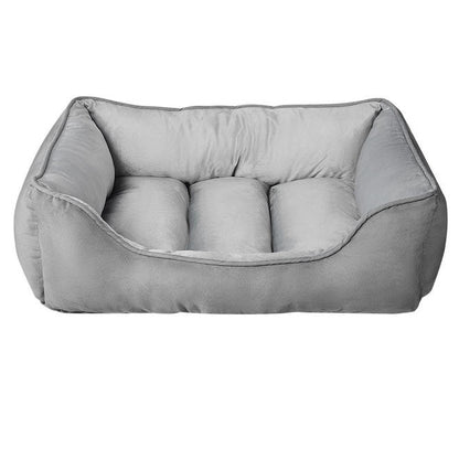 Pet Bed Suede Cover 100% Super-Soft Velvet Mattress, Light Gray, 32x24x10" - LIVINGbasics®