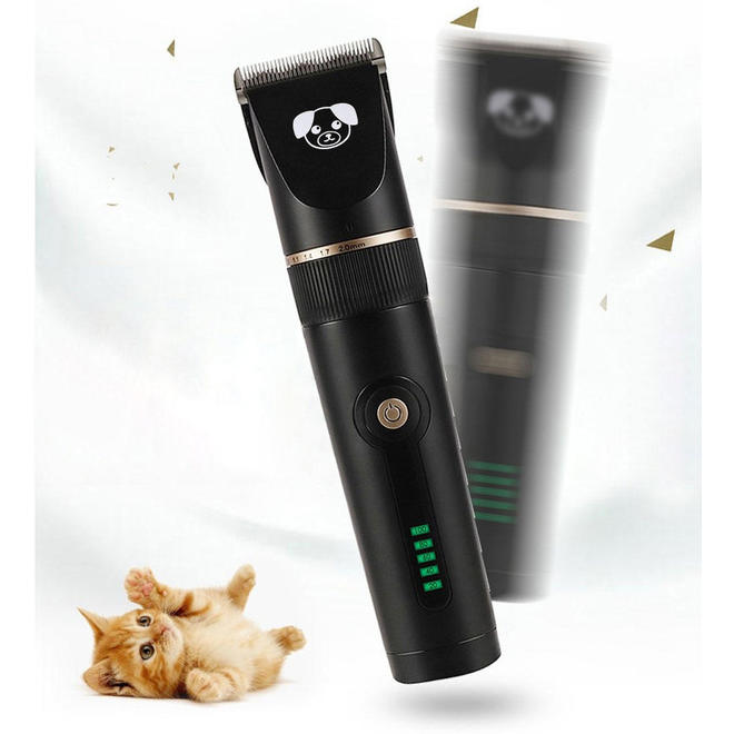 Professional Low Noise Rechargeable Cordless Pet Hair Clippers For Cat & Dog, Black - LIVINGbasics®