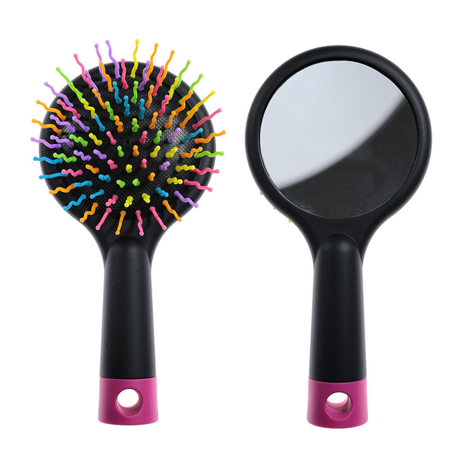 Rainbow Volume Anti-Static Magic Hair Brush With Mirror - LIVINGbasics®