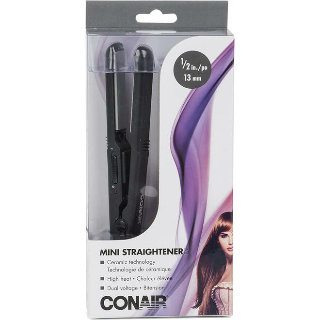 Dual Voltage 1/2" Mini Ceramic Flat Iron - Conair