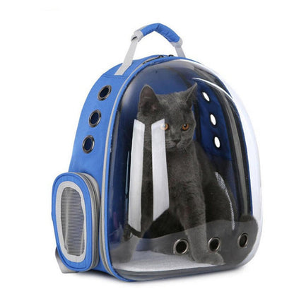 Pet Backpack Breathable Holes Pet Travel Carrier Backpack For Cats And Small Dogs - Only Blue Color