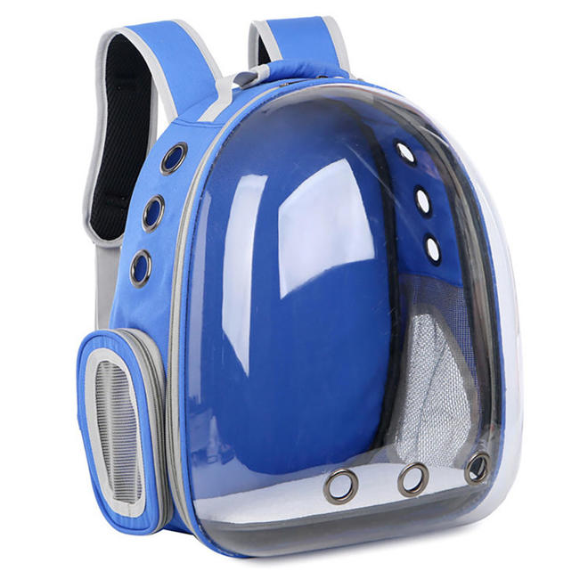 Pet Backpack Breathable Holes Pet Travel Carrier Backpack For Cats And Small Dogs - Only Blue Color