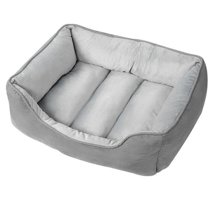 Pet Bed Suede Cover 100% Super-Soft Velvet Mattress, Light Gray, 32x24x10" - LIVINGbasics®