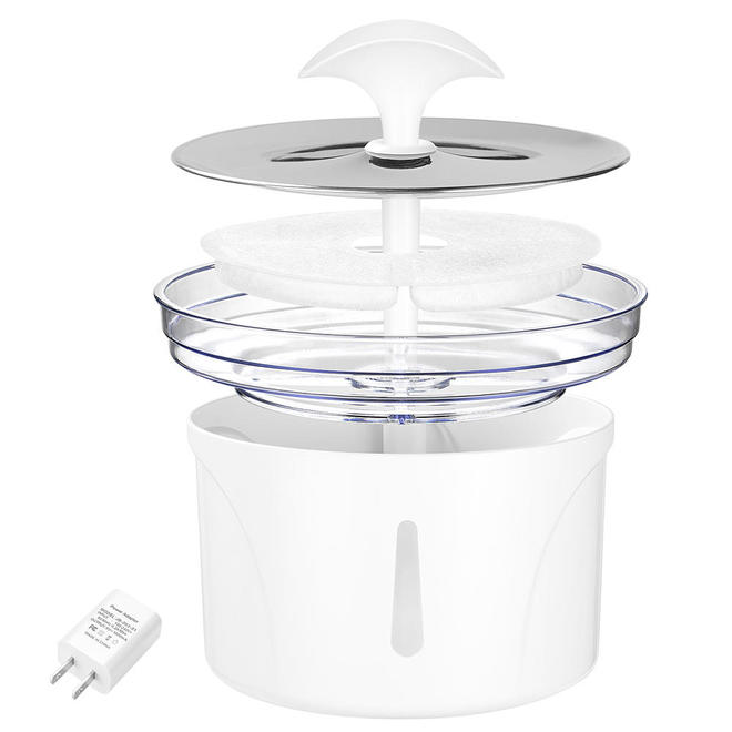 Cat Water Fountain Stainless Steel, 85oz/2.5L Automatic Pet Water Drinking Fountain - LIVINGbasics®