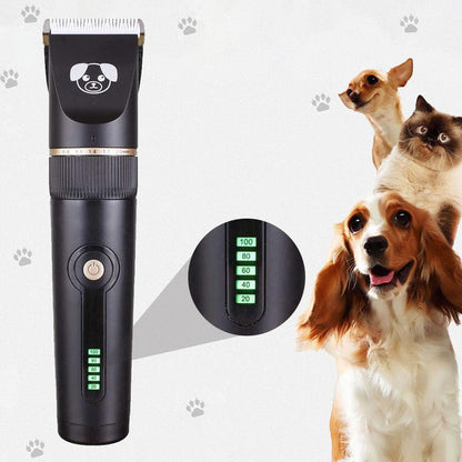 Professional Low Noise Rechargeable Cordless Pet Hair Clippers For Cat & Dog, Black - LIVINGbasics®