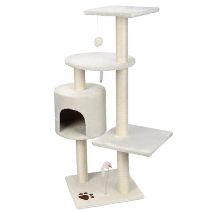Cat Tree 44" Stability Scratching Multi Level Activity Center Kitty Condo Furniture - LIVINGbasics®