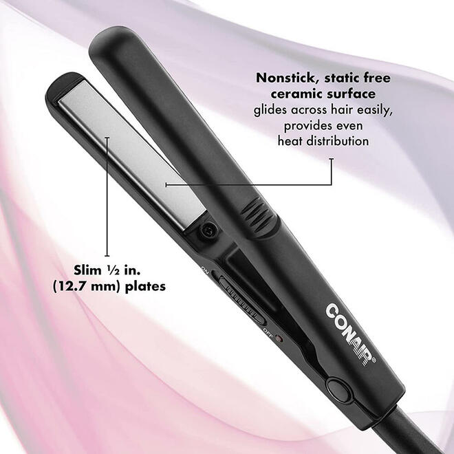 Dual Voltage 1/2" Mini Ceramic Flat Iron - Conair