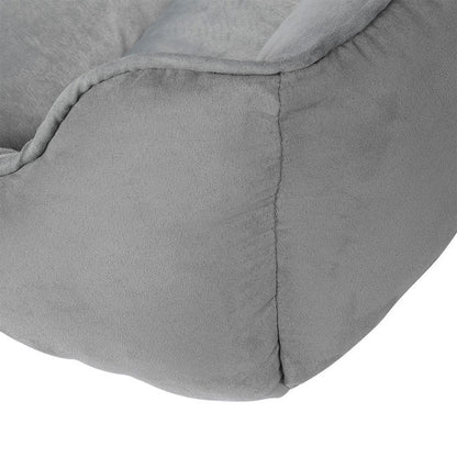 Pet Bed Suede Cover 100% Super-Soft Velvet Mattress, Light Gray, 32x24x10" - LIVINGbasics®